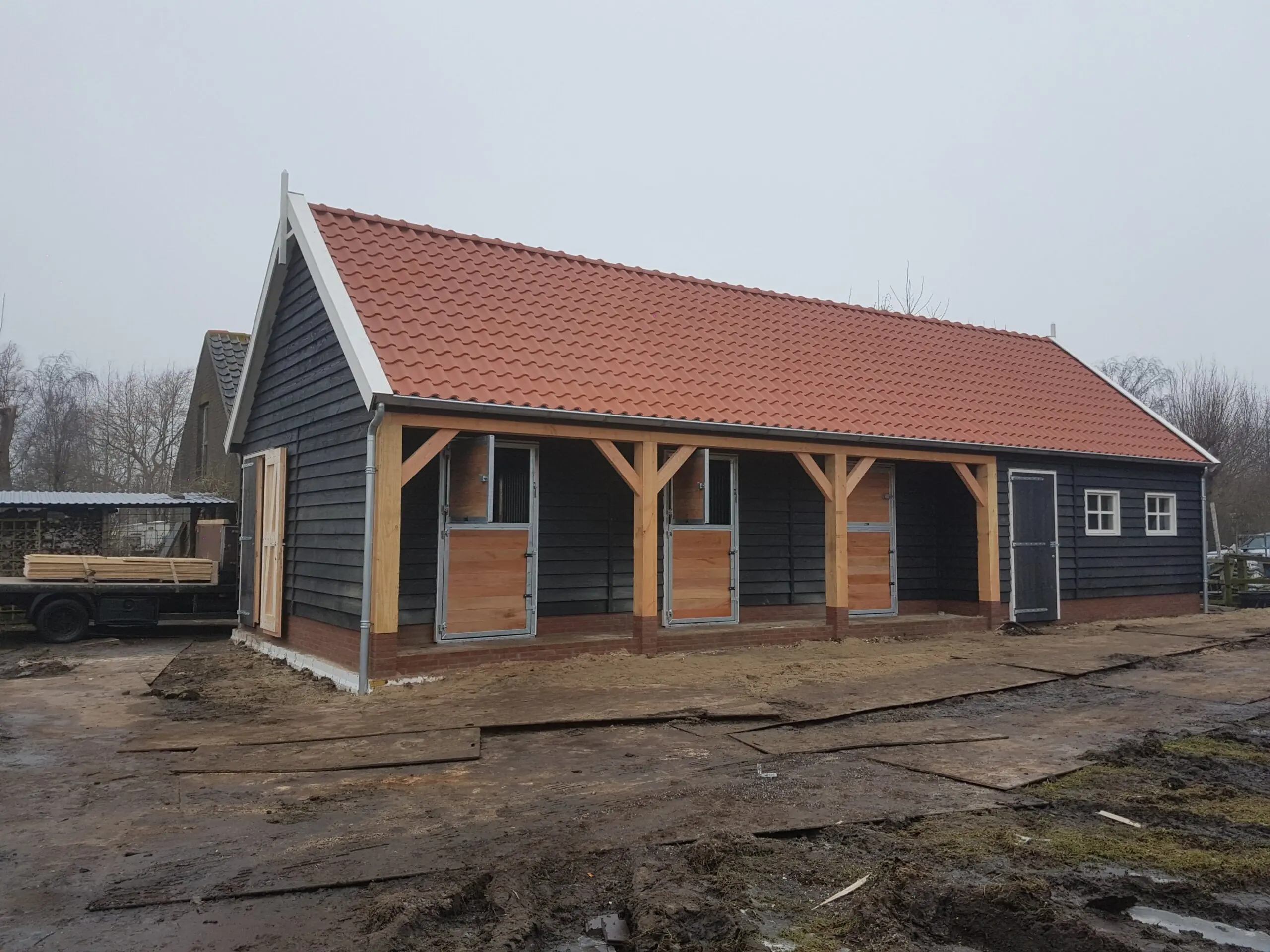 Houten overkapping aan huis